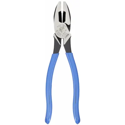 KLEIN TOOLS Linemans Plier: Flat, 9 1/2 in Overall Lg, 1 5/8 in Jaw Lg, 1 1/4 in Jaw Wd - Multipurpose Lineman's Pliers