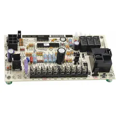 This furnace control board manages ignition sequencing, blower operation, and safety monitoring in gas-fired heating systems. It serves as a direct replacement component for servicing residential or light commercial forced-air furnaces, ensuring proper system timing and fault detection.