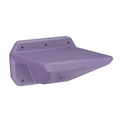 Single-seat wall mounted seating made of polyethylene in indigo color. Meets UL 94 HB flammability rating and ISO 22196 antimicrobial standard. Suitable for commercial and industrial spaces requiring easy-to-clean, fire-safe seating.