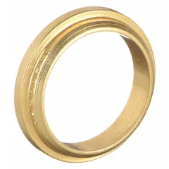 Double-ferrule brass compression fitting for 1/4 in OD tubing, part of the A-LOK(R) series. Compatible with Swagelok fitting brands. Used in industrial fluid systems for leak-tight connections in instrumentation, hydraulic, and pneumatic lines.
