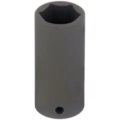 This 1/2" drive impact socket is SAE sized at 1-1/16 in with a 6-point deep design. It is intended for use with impact tools to tighten or loosen fasteners in automotive, heavy equipment, and industrial applications. The manganese phosphate finish provides corrosion resistance.