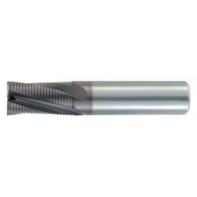 WIDIA HANITA Roughing End Mill: Carbide, TiCN Coated, 4 Flute, Fine Pitch, 3/8" Mill Dia - Corner-Chamfer Carbide Roughing End Mills for Steel & Cast Iron