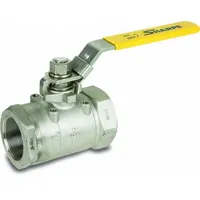 SHARPE Manual Two-Way Ball Valve: 1 1/2 in, Stainless Steel, Straight Valve Body, FNPT x FNPT, PTFE (MPN 4353010860)