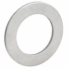 Silver steel arbor shim with 0.125 in thickness, 1.75 in inside diameter, and 2.75 in outside diameter. Sold in a 10-pack. Thickness tolerance ±0.003 in, inside diameter tolerance +0.011/-0.000 in, outside diameter tolerance ±0.002 in. Used to adjust clearances or align components on shafts in rotating machinery.