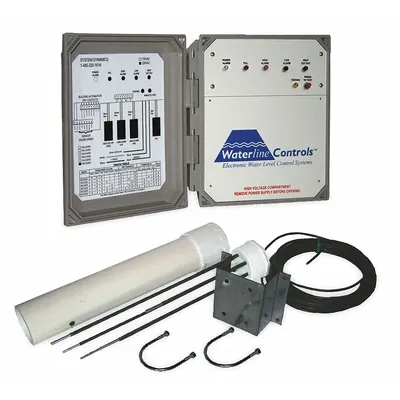 WATERLINE CONTROLS Water Level Control: 220V AC, Fill/High Alarm/Low Alarm, 4 Power Relays - Fluid Level Controllers