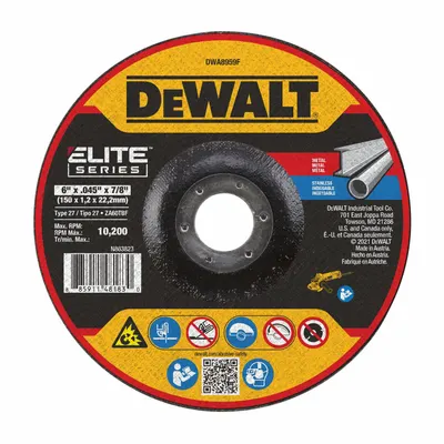 DEWALT Elite Depressed Center Cut-Off Wheel - High-Performance Cut-Off Wheels for Carbon & Stainless Steel