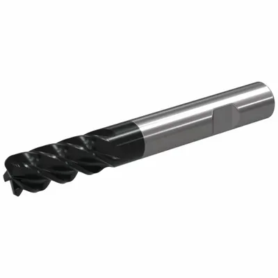 WIDIA Corner Chamfer End Mill: Carbide, TiAlN Coated, 5 Flute, 12 mm Mill Dia - Fast-Cutting Carbide Corner-Chamfer End Mills for Steel & Cast Iron