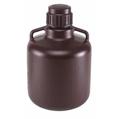 Approved Vendor Round Carboy, 10 L, Amber, 83 mm Screw Cap, 2 Handles