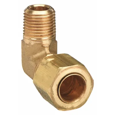 PARKER Self-Aligning Brass Compression Fitting, 3/16 in OD x 1/4 in MNPT, 10 PK - Self-Aligning Brass Compression Fittings