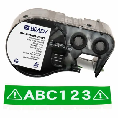 BRADY M4C-1000-595-GN-WT Thermal Transfer Continuous Label Roll Cartridge - Brady Thermal Transfer Continuous Label Roll Cartridges