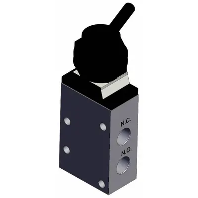 SMC Shuttle Valve: VM400 Series, Toggle Actuator, 3 Ports, 1/8 in BSPT - VM Series Manual Air Control Valves
