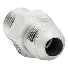 This high-pressure check valve from Parker allows fluid flow in one direction only, preventing backflow in hydraulic systems. It features a steel body, a 1 1/16 in SAE O-Ring Boss inlet, and a JIC 37° Flare outlet. Suitable for use in industrial machinery, mobile equipment, and hydraulic power units.