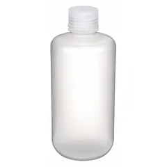 Polypropylene Narrow Mouth Round Lab Bottle, 1 L, Natural, with Closure, Unlined