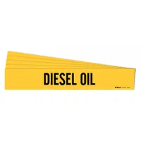 Pipe Marker: Diesel Oil, Yellow, Black, Fits 2 1/2 to 7 7/8 in Pipe O.D., 1 Pipe Markers, 5 PK (MPN 7078-1-PK)