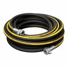 This CPE air hose assembly features a black CPE cover and is terminated with 2-inch FNPT x 2-inch FNPT connections. Designed for compressed air and pneumatic tool supply in industrial environments.