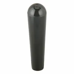 Long tapered knob with threaded hole, made of thermoset material. Diameter 1 in, thread size 3/8"-16, thread length 15 mm. Used for manual adjustment and clamping on industrial machinery and control panels.