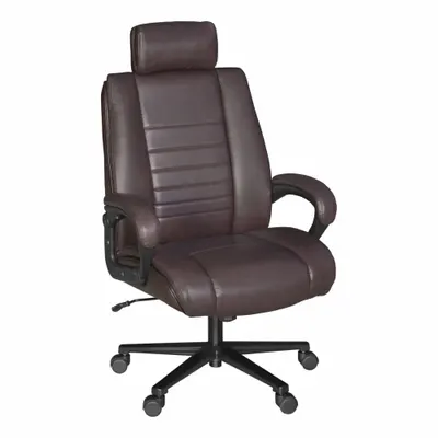 REGENCY Office Chair: Duraforce, Ht, Brown, 24 in Back Ht, 23 in Seat Wd, 20 1/2 in Seat Dp - Fixed-Arm Office Chairs