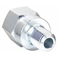 Hydraulic Hose Adapter: 1/4 in x 3/8 in Fitting Size, Male x Female, NPTF x NPTF, Rigid, Straight (MPN FZ1055)