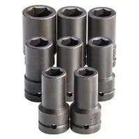 PROTO Impact Socket Set: 1 in Drive Size, Small Set (0-50 pieces) Set Size, 8 Pieces, (18) 6-Point (MPN J76108)