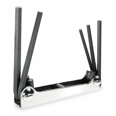 EKLIND Hex Key Set: 1 - 5 Pieces, Fold-Up Hex, Folding, Metric, Std End, Short - Folding Key Sets