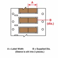 Sleeve Label: 1/2 in x 1 in, Polyolefin, Brown (Matte), For 1 AWG to 8 AWG Wire Gauge (MPN 3PS-500-2-BR-2)
