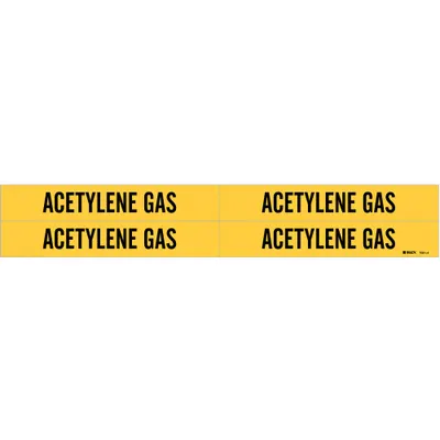 BRADY Acetylene Gas Adhesive Pipe Marker - Acetylene Gas Adhesive Pipe Markers