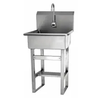 SANI-LAV Hand Sink: 46 1/2 in Overall Ht, 20 in Bowl Lg, 9 in Bowl Dp, 0.5 gpm Flow Rate, Sensor (MPN 524B-0.5)