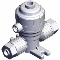 SMC Chemical Liquid Valve: 3/8 in, Air to Spring, Fail Open, PFA, 1/8 in BSPT, 0°C to 60°C (MPN LVQ31-Z11R)