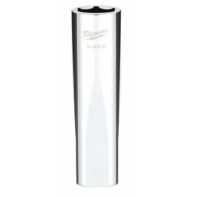 MILWAUKEE Deep Well Socket: SAE, 1/2 in Drive Size, 5/8 in Socket Size, 6-Point, Deep - Anti-Roll Hand Sockets