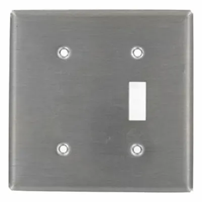 LEVITON Wall Plate: Combo, 2 Gang, Silver - Combination Wall Plates