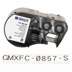 Combined label and ribbon cartridge for M510 printer series. 16 ft length, 1/2 in width, cryogenic autoclavable nylon, black on white. Designed for 1.5 mL vial/tube labeling in laboratory and biobank sample tracking applications.
