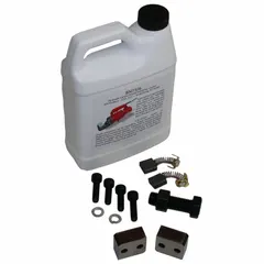 Service kit containing replacement components for maintaining portable rebar cutters. Used to restore cutting performance and extend tool life on construction sites. Compatible with rebar cutter model DC-25X.