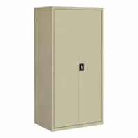 HIRSH Storage Cabinet: 36 in x 24 in x 72 in, Recessed Twist Handle & Keyed, Frame, Shelves, Tan (MPN 22007)