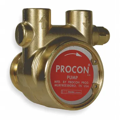 PROCON Rotary Vane Pump: Direct Drive, Low-Lead Brass Body, 1/2" NPT, 190 gph Max. Flow - Carbonator Mount Rotary Vane Pump Heads