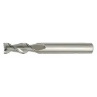 Carbide square end mill with 2 flutes, 1 mm cutting diameter, 4 mm length of cut, and 38 mm overall length. Designed for high-speed machining of aluminum and non-ferrous materials. Suitable for slotting, profiling, and finishing operations