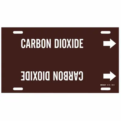 BRADY Pipe Marker: Carbon Dioxide, Brown, White, Fits 8 to 9 7/8 in Pipe O.D. - Carbon Dioxide Snap-On Pipe Markers