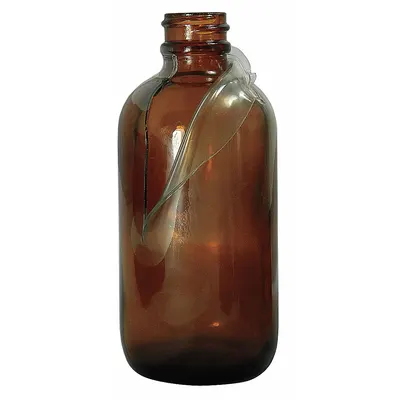 QORPAK Sampling Bottle: 240 mL, Amber, 24-400, No Closure, 108, No Closure - Safety Coated Narrow Mouth Round Glass Lab Bottles