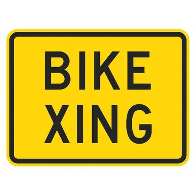 LYLE Bicycle Crossing Sign, 18 in x 24 in, Aluminum, Engineer Grade - Bicycle Crossing Signs