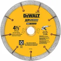 DEWALT Diamond Saw Blade: 4 1/2 in Blade Dia., 5/8 in Arbor Size, Dry, For Angle Grinder, Better (MPN DW4740S)