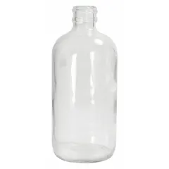 This 60 mL clear narrow mouth round glass lab bottle is made from colorless soda lime glass meeting USP Type III specification. It features a 20-400 screw closure size and is supplied without a closure. Suitable for collecting, storing, and transporting liquid samples in laboratory environments where chemical resistance and clarity are required.