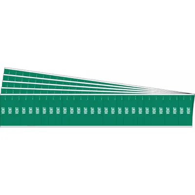 BRADY Pipe Marker: Vent, Green, White, Fits 3/4 in and Smaller Pipe O.D., 28 Pipe Markers - Vent Adhesive Pipe Markers