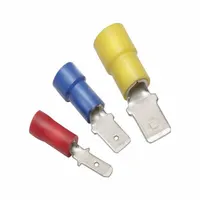 BURNDY Wire Disconnect: Male Tab, Red, Nylon, Partial Coverage, 22 AWG – 16 AWG Wire Size (MPN QN18M25X03D)