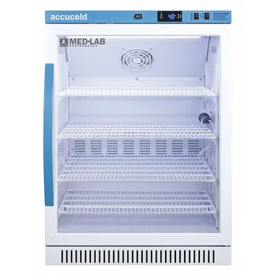 ACCUCOLD Lab Refrigerator: 6 cu ft, Undercounter, 2°C to 10°C, 24 3/8 in Overall Dp - General Purpose Lab Refrigerators