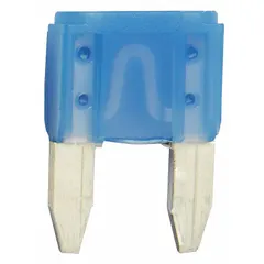 Fast-acting fuse rated 15 A at 32 V DC, non-indicating with standard profile. Suitable for overcurrent protection in low-voltage DC circuits, such as automotive electrical systems. Supplied in a 5-pack.