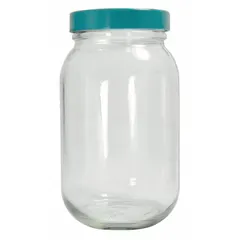 Clear Wide Mouth Round Glass Lab Bottle, 89-400, Colorless, Visible Particulate, 4 Pack