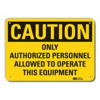 Caution Sign: Plastic, Mounting Holes Sign Mounting, 7 in x 10 in Nominal Sign Size, 0.055 in Thick (MPN LCU3-0453-NP_10x7)