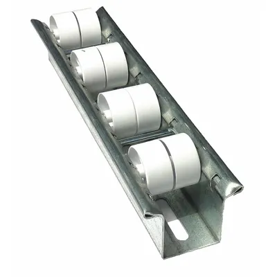 ASHLAND CONVEYOR Flow Rail: Skate Wheel, Light-Duty, 10 ft Overall Lg, 35 lb/ft (5 ft Supports) - Light-Duty General Purpose Skate Wheel Flow Rails