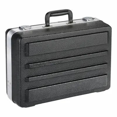 PLATT Tool Case: 14 1/4 in W 7 in D 7 in H, Plastic, Black, Hinged Lid, Keyed - Plastic Tool Cases