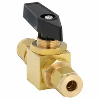 APPROVED VENDOR Manual Two-Way Ball Valve: 1/4 in, Brass, Straight, Compression x Compression, Lever (MPN G-PMYS-25)