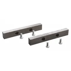 Screw-in vise jaw cap designed as a direct-fit replacement for worn or damaged jaws on compatible vises. Restores clamping grip and protects the vise body during workholding tasks in maintenance, fabrication, and repair applications.